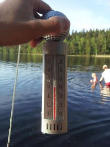 Kuva 8: Espoon Myllylampi lämpesi toukokuun lopun lämmön vaikutuksesta yli 20-asteiseksi.