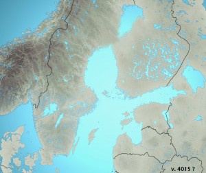 Kuva 1: Perämerestä saattaa saattaa tulla 2000 vuoden kuluttua Peräjärvi. Maanpinnan kohoaminen on voimakkainta Perämeren pohjois- ja luoteisosassa. (kuva: Markus Mäntykannas/MTV)